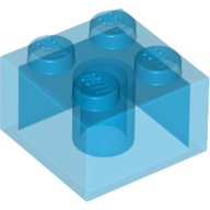 Lego kostka (kostička) 2x2, průhledná tmavě modrá (6238043, 4144387)